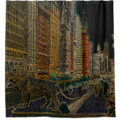 シカゴミシガンアベニューアートインスティチュートライオンズネオン シャワーカーテン (正面)