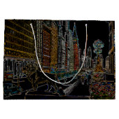 シカゴミシガンアベニューアートインスティチュートライオンズネオン ラージペーパーバッグ (裏面)