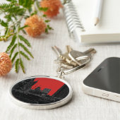 シカゴミシガンアベニュー1960年代白熱［赤熱］光を放つエッジブラック キーホルダー (側面)