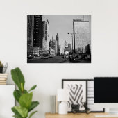 シカゴミシガンアベニュー1964ヴィンテージ写真 ポスター (ホームオフィス)