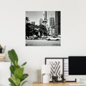 シカゴミシガンアベニュー1971ヴィンテージ写真 ポスター (ホームオフィス)