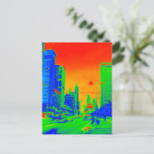 シカゴミシガンアベニュー@ナイト1967ネオンカラフル ポストカード (スタンド正面)