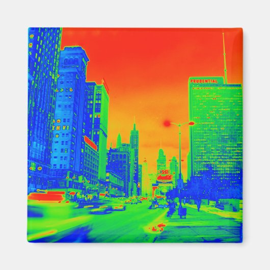 シカゴミシガンアベニュー@ナイト1967年3月6日ネオン マグネット (正面)