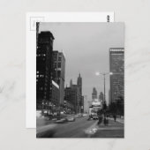 シカゴミシガンアベニュー@ナイト1967年3月6日 ポストカード (正面/裏面)