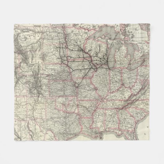 シカゴミルウォーキーおよびセントポールRyおよびつながり フリースブランケット (正面(横))