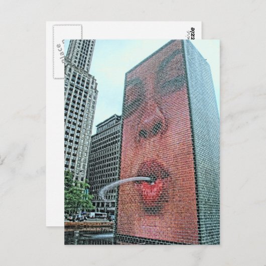 シカゴミレニアムパークイリノイ顔 ポストカード (正面/裏面)