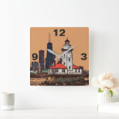 シカゴライトハウス スクエア壁時計 (ホーム)