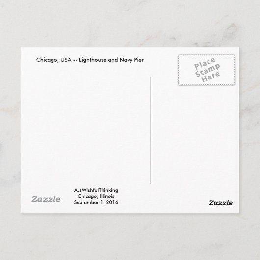 シカゴライトハウス ポストカード (裏面)