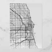 シカゴラブロケーター |結婚式の日付の保存 箔招待状 (裏面)