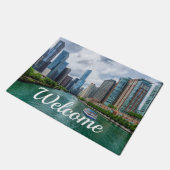 シカゴリバーとトランプタワーウェルカムドゥormat ドアマット (アングル)