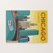 シカゴリバースカイラインヴィンテージトラベル ジグソーパズル (横)