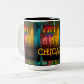 シカゴレズビアンインタレストカラフルプライドゲイ ツートーンマグカップ (正面左)