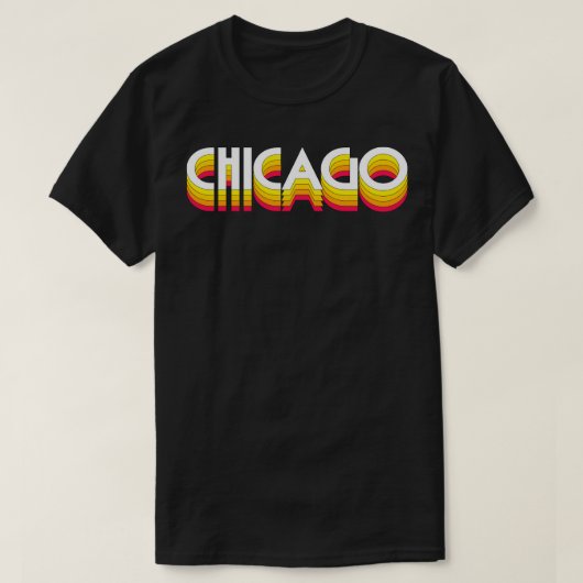 シカゴレトロスタイルタイポグラフィデザイン1 Tシャツ (デザイン正面)