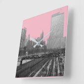 シカゴレールヤードMichigan Avenue 1960の写真 スクエア壁時計 (傾斜)