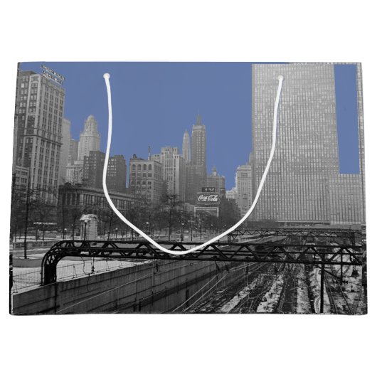 シカゴレールヤードMichigan Avenue 1960の写真 ラージペーパーバッグ (正面)
