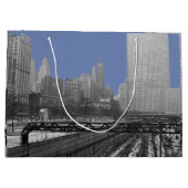 シカゴレールヤードMichigan Avenue 1960の写真 ラージペーパーバッグ (裏面)