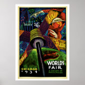 シカゴワールドズフェアヴィンテージ1934旅行 ポスター (正面)