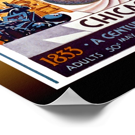 シカゴワールドズフェア1933 -ヴィンテージレトロアールデコ ポスター (角)