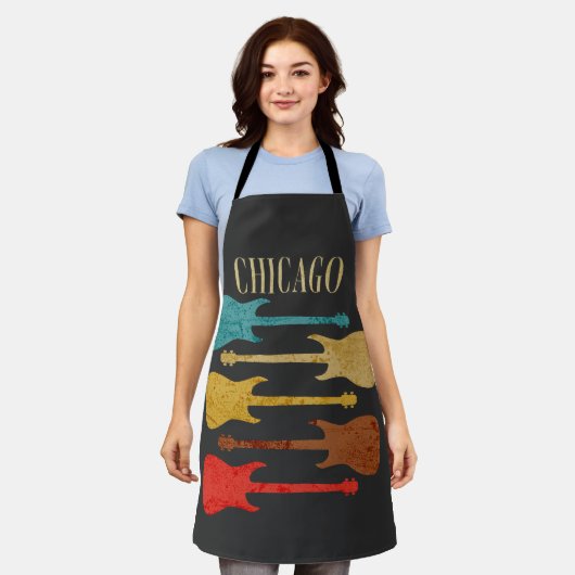 シカゴヴィンテージギターズコンサートフェスティバルお土産 エプロン (着用した状態)