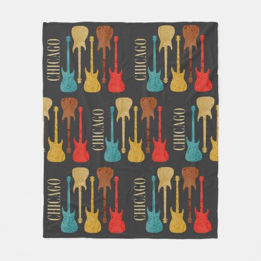 シカゴヴィンテージギターズコンサートフェスティバルお土産 フリースブランケット (正面)