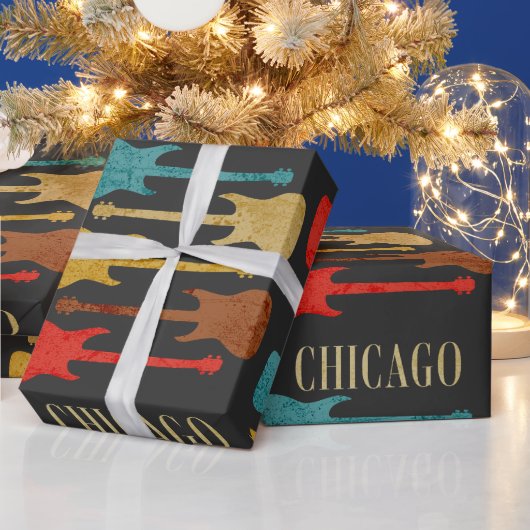 シカゴヴィンテージギターズコンサートフェスティバルお土産 ラッピングペーパー (クリスマス)