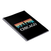 シカゴヴィンテージレトロサンセットスカイライン ノートブック (右側)