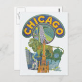 シカゴヴィンテージ旅行はがき ポストカード (正面/裏面)