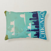 シカゴヴィンテージ旅行ポスター アクセントクッション (正面)