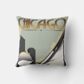 シカゴヴィンテージ旅行ポスター クッション (裏面)