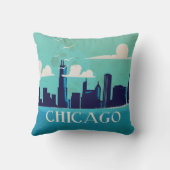 シカゴヴィンテージ旅行ポスター クッション (裏面)