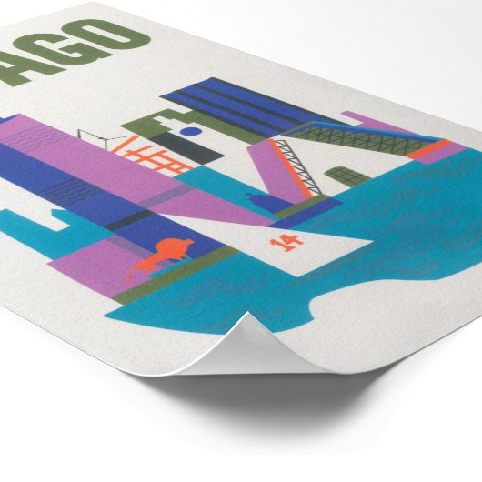 シカゴヴィンテージ旅行ポスター ポスター (角)