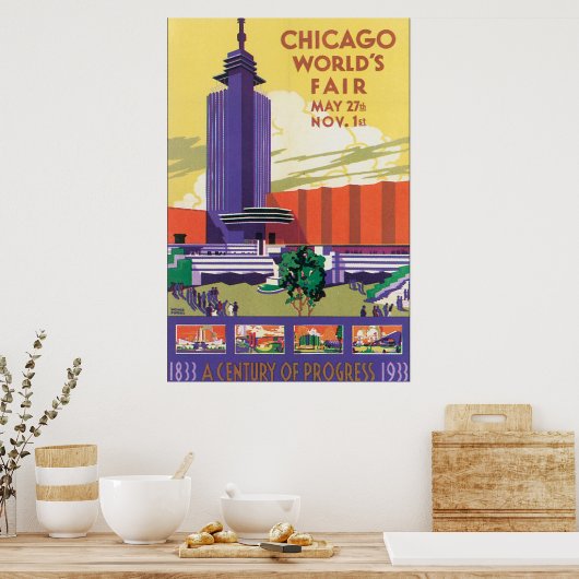 シカゴ世界博覧会のヴィンテージ旅行ポスター ポスター (キッチン)