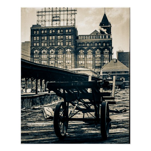 シカゴ中央鉄道ヤード車庫ICRR 1960年代 ポスター (正面)