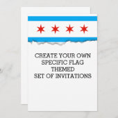 シカゴ伝統的フラグ 招待状 (正面/裏面)