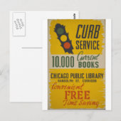 シカゴ公共図書館縁石サービスポスター ポストカード (正面/裏面)