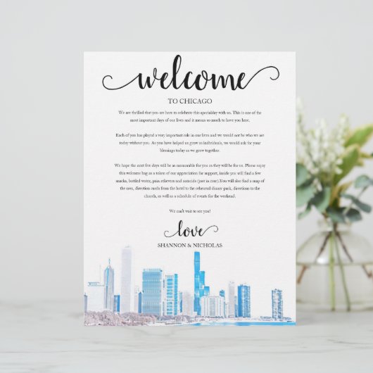 シカゴ冬のウェディングウィークエンドウェルカム旅程 (スタンド正面)