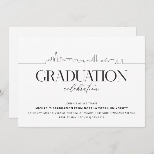 シカゴ卒業党 招待状 (正面/裏面)