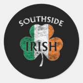 シカゴ南アイルランド国旗セントパトリックの日 ラウンドシール (正面)