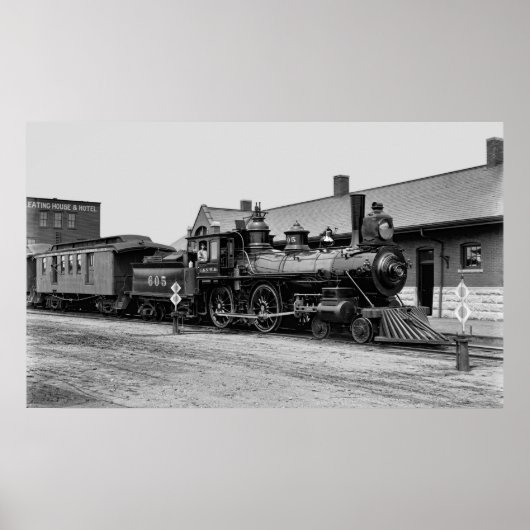 シカゴ及び北西部の鉄道蒸気機関車 ポスター (正面)