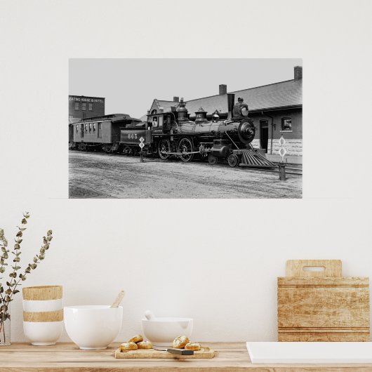 シカゴ及び北西部の鉄道蒸気機関車 ポスター (キッチン)