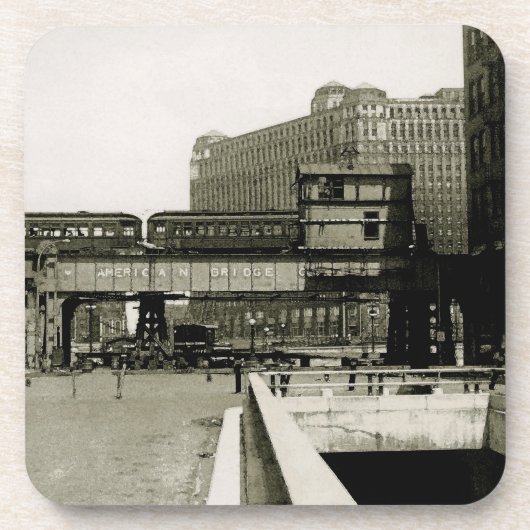 シカゴ商品マートトロリートレインウォーター色 コースター (正面)