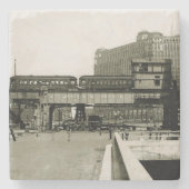 シカゴ商品マートトロリートレインウォーター色 ストーンコースター (正面)