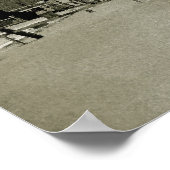 シカゴ商品マートトロリートレインウォーター色 ポスター (角)