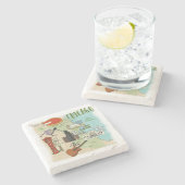 シカゴ図解入りの、写真付きのマップストーンコースター ストーンコースター (横)