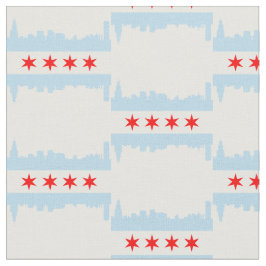 シカゴ国旗のスカイラインパターン ファブリック