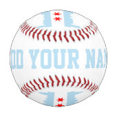 シカゴ国旗のスカイライン 野球ボール (裏面)