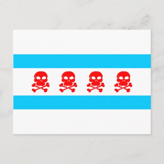 シカゴ国旗のスカル物 ポストカード (正面)