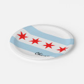 シカゴ国旗のプレート、パーティー、スポーツ、シカゴ ペーパープレート (アングル)