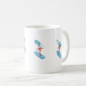 シカゴ国旗の指絵を描のマグ コーヒーマグカップ (正面右)