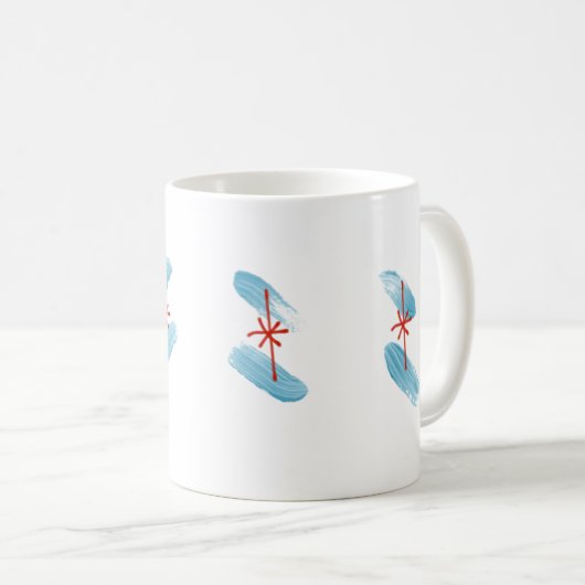 シカゴ国旗の指絵を描のマグ コーヒーマグカップ (正面右)